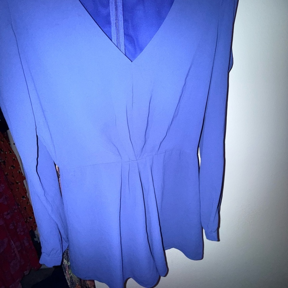 Umgee Royal Blue V-Neck romper - Picture 7 of 7